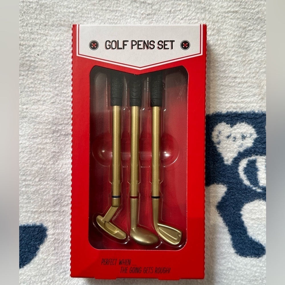 Golf pen set stationary novelty gift new 3x pens - Picture 1 of 8
